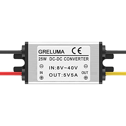 Convertitore di Tensione DC 12V 24V a 5V 5A (Input 8-40V), Modulo