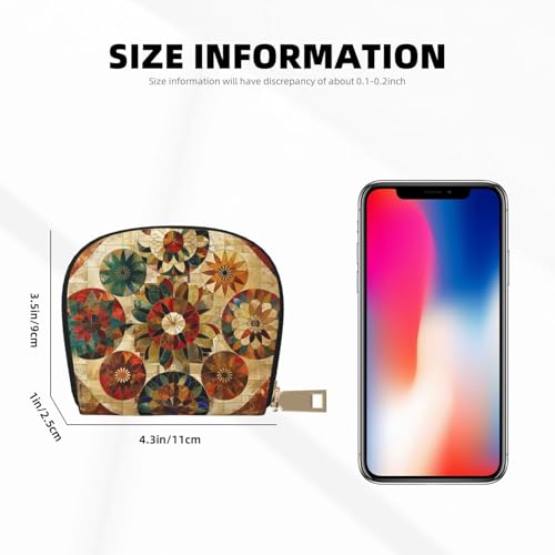 Medallion Pattern Printed Card Wallet for Women Men Cute Zipper Card Cases Holder Mini Coin Purse with 12 Card Slots3