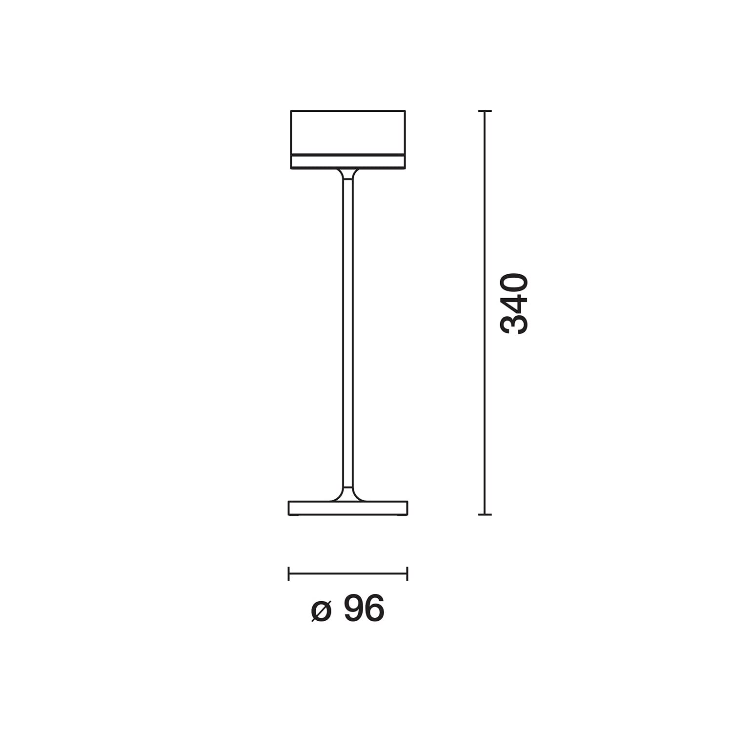 Whisper iGuzzini, lampada da tavolo LED senza fili, con batteria ricaricabile, dimmer touch, 2200K/2700K/3000K, IP65, corpo in alluminio h38cm - Col. Champagne