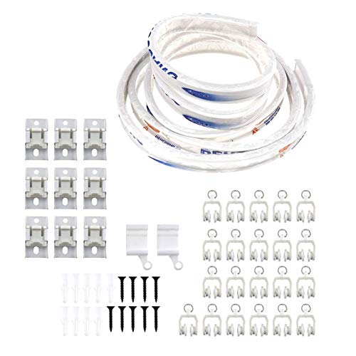 ZXYAN Fijaciones de riel Riel de Cortina Flexible de 3M para ventanales Rectas Caravana Superior