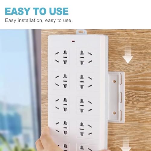 CoguZed Set de 10 Piezas Organizadores Adhesivos para Regleta de Energía con 40 Clips para Cables - Organizador para Protector contra Sobretensiones y Extensión para Oficina y Hogar miniatura 4