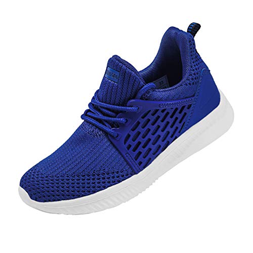 AMAWEI Boys Girls Sneakers Lightweight Breathable Athletic Shoes for School Tennis Running Walking Hiking(25,Royal Blue,33)