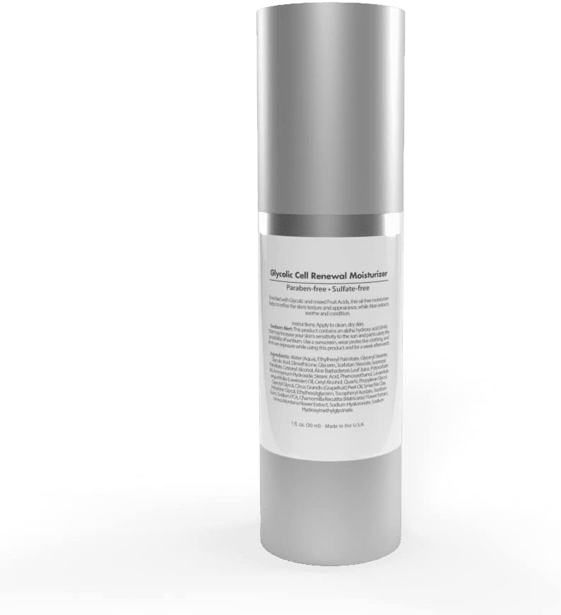 Glycolic Cell Renewal Moisturizer, oil free face moisturizer with fuit acids and glycolic acid, Pree Cosmetics and Skincare