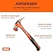 Jorgensen 16 oz Straight Claw Hammer, Rip Claw Hammer with Milled Face & Shock Absorbing Grip, Heavy Duty One-piece Forged Hammer