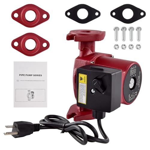 Image of Talspity UPS15-55SFC Stainless Steel Water Circulator Pump 59896773, 3-Speed 1/12HP 115V 60Hz High-Efficiency Water Recirculating Pump for Hydronic, Radiant Floor & Domestic Hot Water Systems