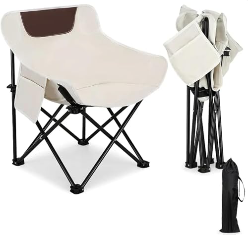 MIOTEQ Portable Folding Beach Chair Multi-Purpose Camping Chair for Adult Lightweight Patio Lawn Quad Chair for Outdoor Travel Picnic Hiking Load With Carry Bag