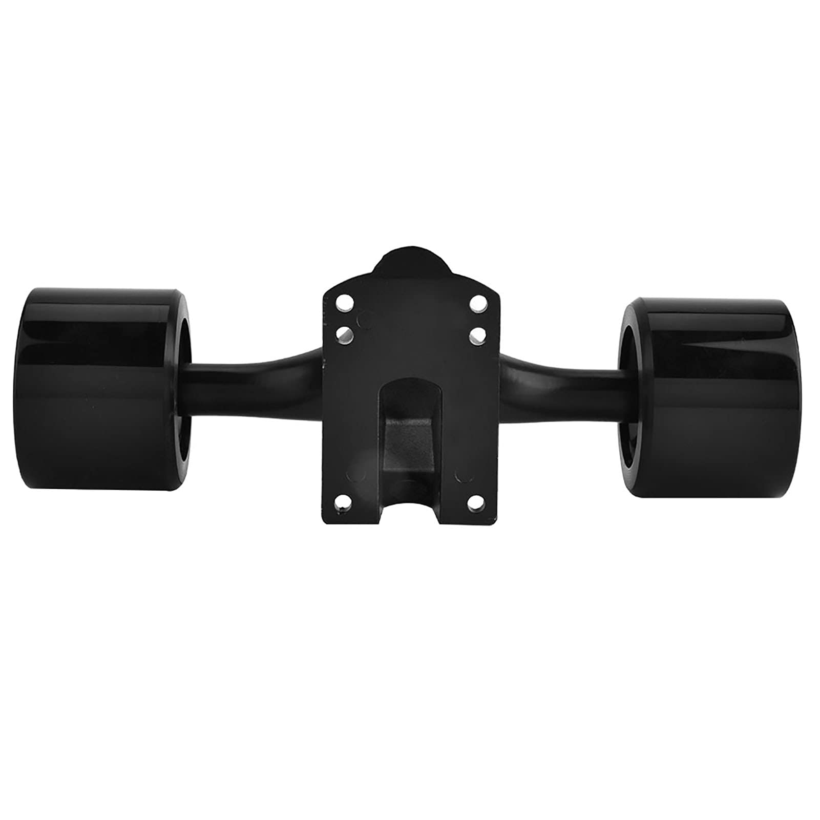 Alomejor Skateboard Truck Combo Set -2pcs Skateboard Truck + 4pcs Skate Wheel + 2pcs Riser Pad Cojinete + 8 Longboard Pernos + 8 Patineta Tuerca(Black Shaft Black Wheel)