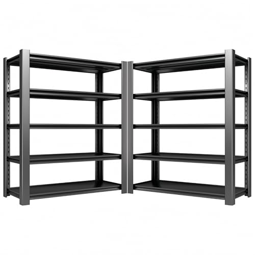 Image of 3500 LBS Heavy Duty Garage Shelving, 48 inch W x 20 inch D x 72 inch H Metal Storage Shelves, Adjustable Boltless Steel Storage Rack for Garage, Basement, Warehouse, Pantry 2PACK