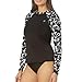 hurley Ladies Long Sleeve Rash Guard (as1, Alpha, m, Regular, Ink Fresco, M)