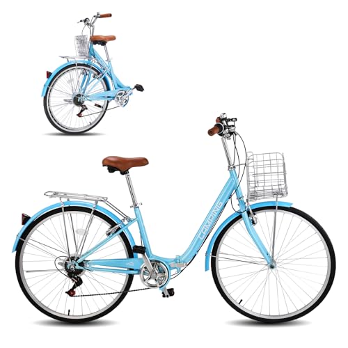Ktaxon Foldable Beach Cruiser Bike, 26″ Folding Women’s Bike