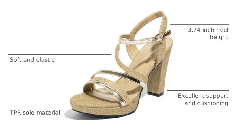 Image of Block Heeled Platform Sandals
