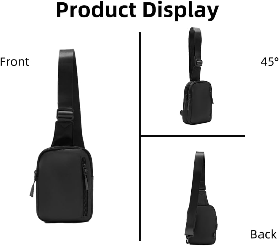 VAKAER Convertible Sling Backpack for Women & Men – Lightweight 3-in-1 Crossbody Daypack with Adjustable Strap, Anti-Theft Pocket, Water-Resistant Small Travel Bag (Black) - Image 3