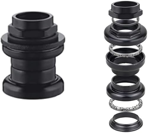 DONSP1986 Black Color Bike Headset, 8pcs 1\" Threaded Bicycle Headset Combo- Gas Motorized Bicycle (Black) - Thumbnail 2