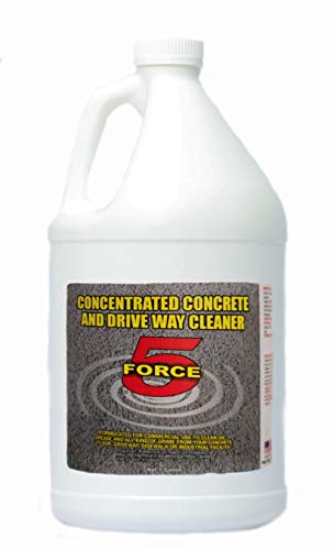Force 5 Concentrated Concrete And Driveway Cleaner, Concrete Cleaner, Removes Oil, Grease & Stains. Heavy Duty. Garage Floors & Driveways