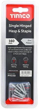 Timco Single Hinged Hasp & Staple - Zinc 160mm