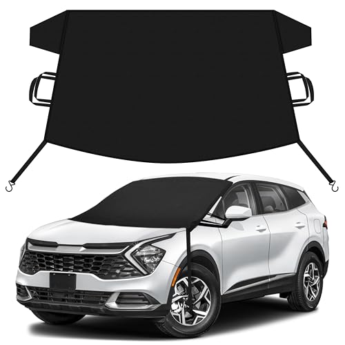 Image of EcoNour Car Snow Cover Compatible for Kia Sportage | Windshield Cover for Ice and Snow with S-Hook Straps | Heavy-Duty 600D Oxford Winter Car Cover, Waterproof & Anti-Slip