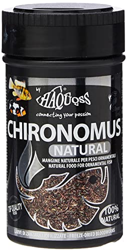 Haquoss Chironomus Mangime Naturale Liofilizzato in Larve di Zanzara per Pesci Tropicali, 100 ml/7 gr