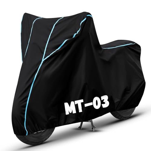 Image of Bike Cover for MT-03 100% Waterproof, Dustproof & Scratch Resistant| Fully Bottom Elastic UV Resistant Heavy Duty Body Cover | All Weather Outdoor Use