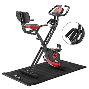 KM Fit 2in1 Hometrainer met LCD display – Fitnessfiets Opvouwbaar – Hometrainer Fiets 16 weerstandsniveaus – Handpulssensoren – incl. vloermat & mobiele telefoonhouder