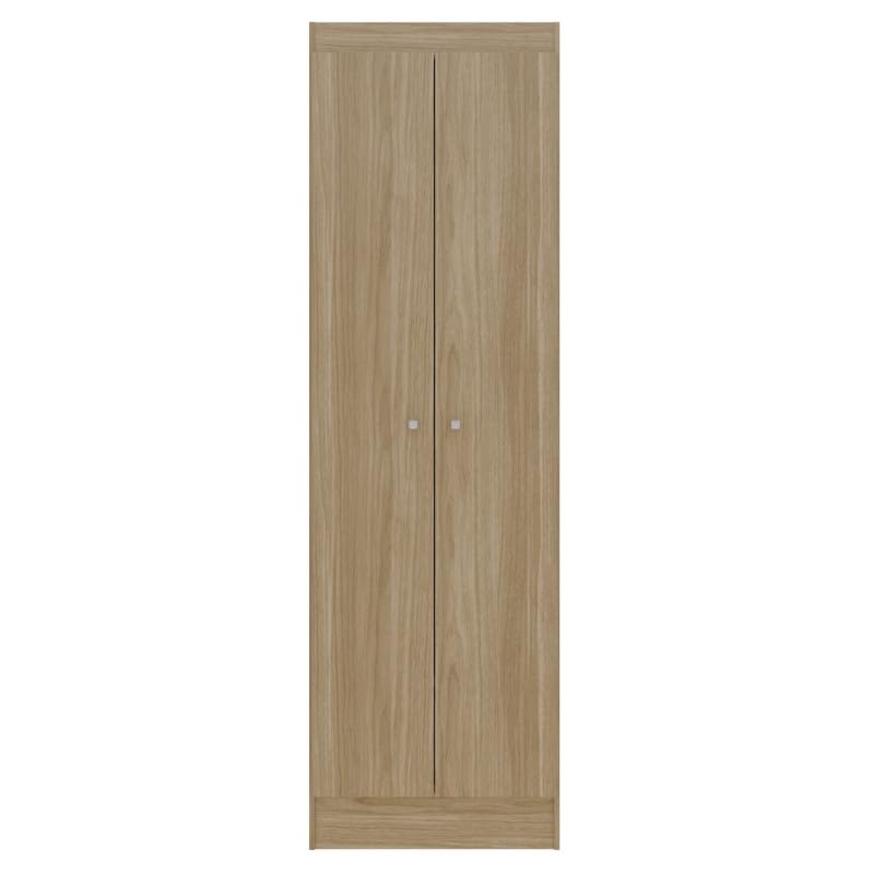 ACTUAL DIFFUSION Armoire Multifonctions Imitation Chêne 2 Portes 6 Niches 5 Étagères L 63 H 180 P 35 cm
