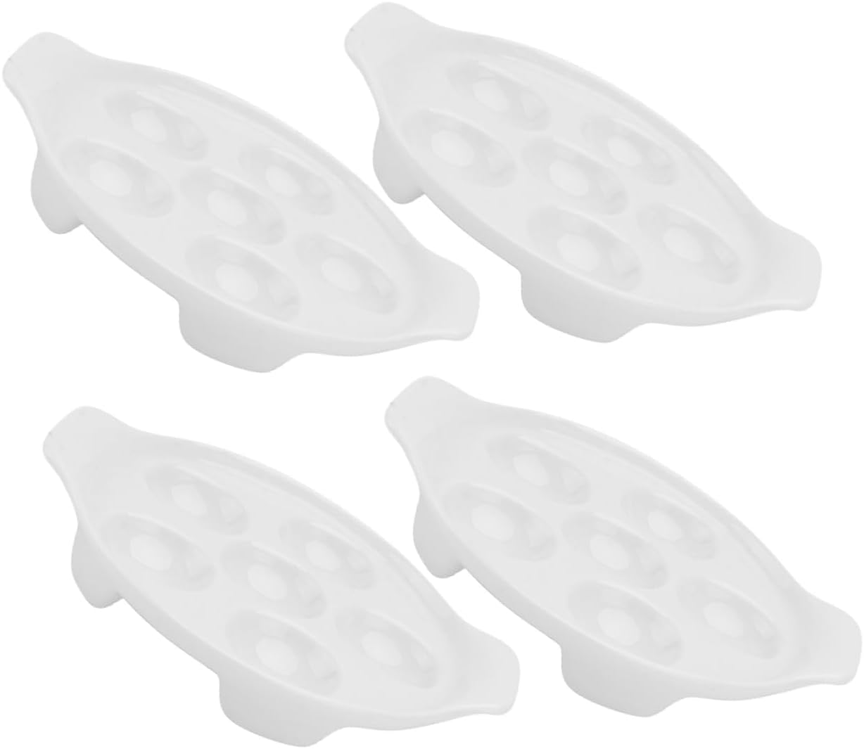 Alipis 4pcs Ceramic Escargot Baking Plate Stylish Porcelain Snail Serving Dish for Family Gatherings and Dinner Parties and Elegant Design