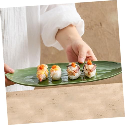 Plato de Sushi Cerámico Hoja Decorativo Japonés miniatura 2