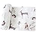 LifeTree Couvertures d’emmaillotage pour Bébé, Douce Ultra Couverture de Mousseline, Lange 120x120 cm Cadeau Parfait pour Bébé Fille et Garçons, Thème Animalier