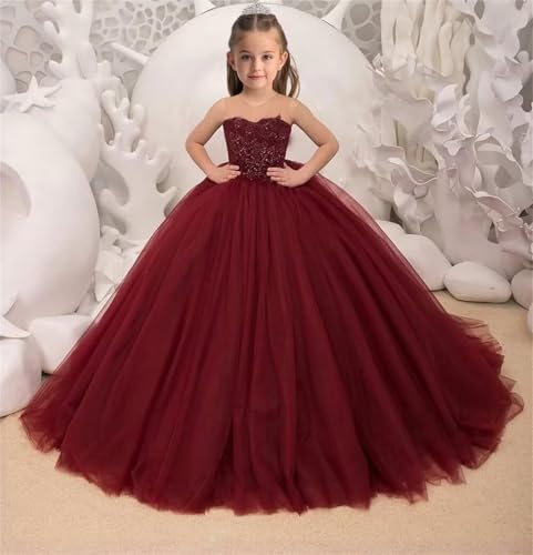 Tulle Flower Girl Dress Long A-Line Party Ball Gowns Princess Sleeveless Pageant Dresses Party Bridesmaid Dress for Wedding3
