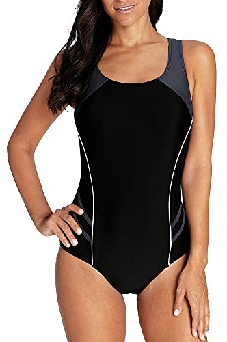 Beautyin women's one piece swimsuits conservative training athlet…