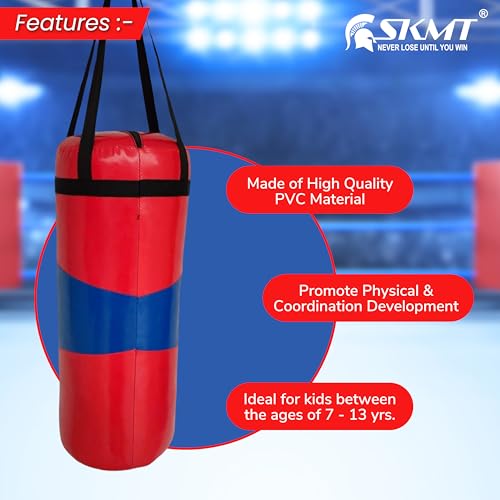 Image of SKMT NEVER LOSE UNTIL YOU WIN Kids Boxing Set - Kids Boxing Kit (2-8 Years) (Blue /Red)