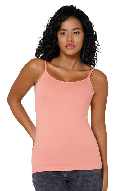 Image of Intimacy Cotton Camisole for Women with Adjustable Spaghetti Straps Comfortable Everyday Wear Camisole Slip for Women