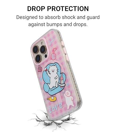 Image of Couch Queen Series Case for iPhone 16 Pro Max Compatible with Wireless Charging | Fun Lazy Cat Cartoon Design with Glossy Finish | Slim Shockproof Protective Back Cover | Couch Queen Edition