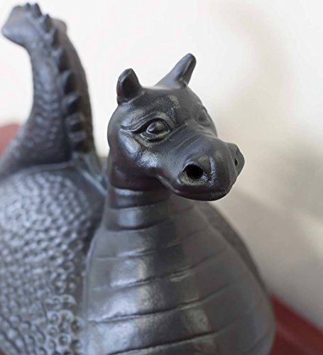 image for Plow & Hearth Dragon Wood Stove Steamer | Cast Iron Fireplace Humidifi