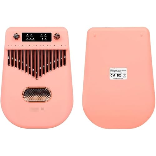 17 Key Electric Thumb Piano with Bluetooth and Built In Pickup, Mahogany Body Portable Mbira Finger Piano Style Instrument for Travel Use, Home Practice and Casual Music Playing