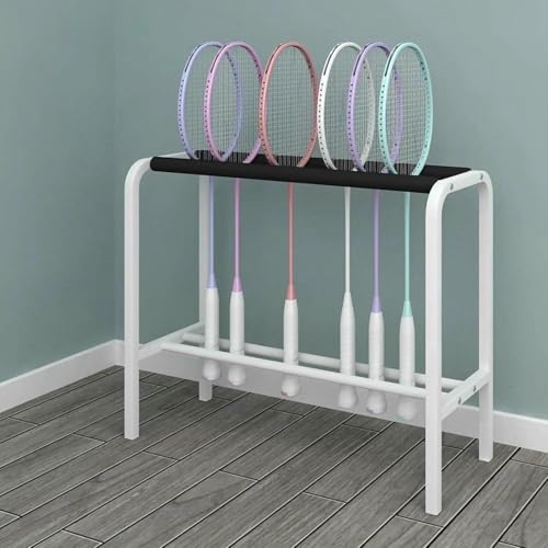 Soporte para raquetas de tenis HOME& blanco ideal para organizar patios y jardines 4