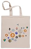 Komfortabler Griff Kryptowährung Netzwerk Wiederverwendbar Baumwolle Beige Einkaufstasche Reusable Cotton Shopping Bag
