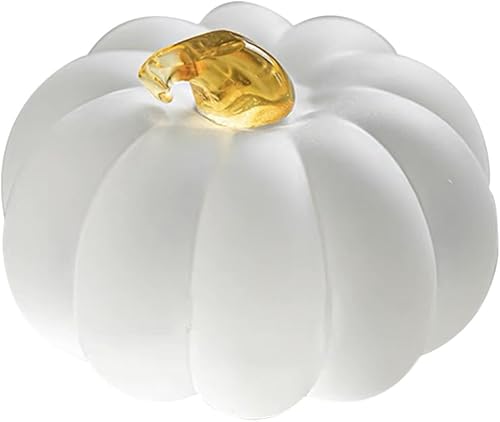 EXCEART Figura de calabaza de cristal soplado a mano, estatua coleccionable de calabaza, arte de cristal, pisapapapeles para cosecha de otoño,