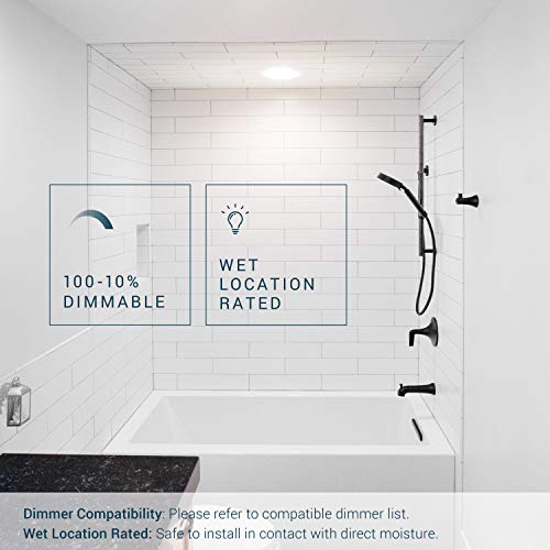 PARMIDA (4 Pack) 5/6 Inch LED Disk Light Surface Mount Recessed Flush Ceiling Lighting, 15W, 1050LM, Dimmable, Recessed Can Or Hardwired Junction Box Installation, ENERGY STAR & UL-LISTED - 3000K