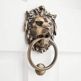 Signature Hardware 426238 9-3/4" x 5-1/8" Large Solid Brass Lion Door Knocker