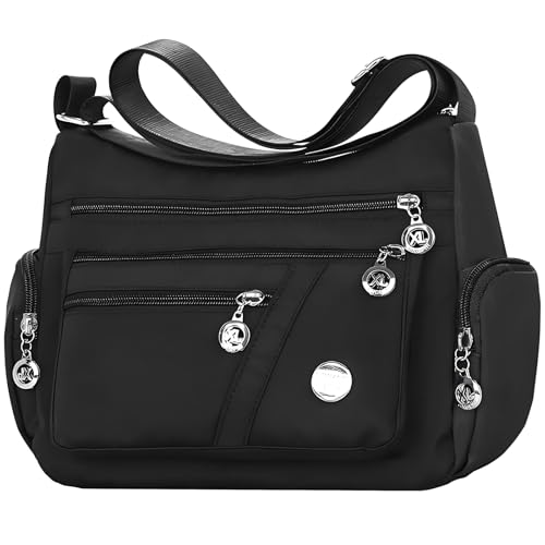 El Mejor Listado de Impermeables para Mujer al mejor precio. 50 Bolso de Hombro Impermeable Para Mujer,Con Múltiples Bolsillos,Nylón Bolso Crossbody Multifuncional de Mujer,Casual Bolsa de Viaje Mensajero Para Mujer,Tamaño Grande Bolsas de...