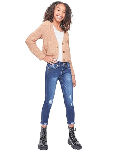 YMI Girls Wannabettafit Ankle Jeans with Dogbite Hem4