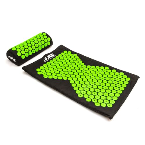 JLL Fitness Acupressure Mat Set - Prick Free Acupuncture Mat and Acupuncture Pillow for Relaxation and Pain Relief - Massage Mat, Acupressure Cushion, Washable Cover and Travel Bag (Green) - Image 3