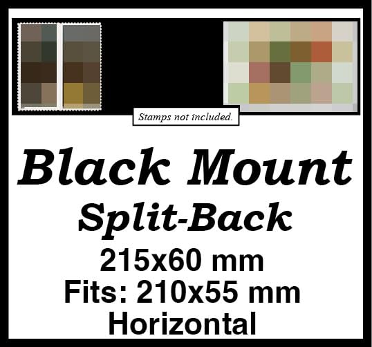 Mystic Stamp Company 215x60mm Horiztonal Black Split-Back Mounts