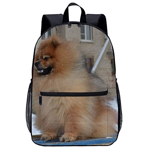 Mochila para computadora portátil con relieve 3D de perro y gran capacidad escolar