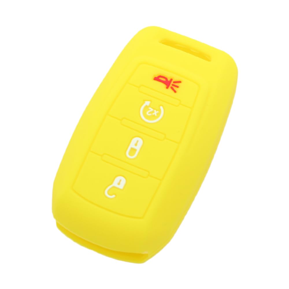 BROVACS Silicone Cover Protector Case Holder Skin Jacket Compatible with DODGE 4 Button Smart Remote Key Fob CV2753 Yellow - Image 2