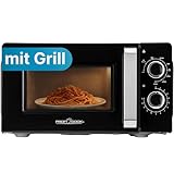 ProfiCook® Mikrowelle mit Grill | 900 Watt | 6 Stufen | 17 Liter Garraum | 360° Drehteller | Timer mit Endsignal | inkl. Grillrost | Microwelle | Microwellengerät | PC-MWG 1208 schwarz