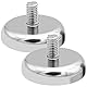 Leikurvo 2 x Neodym Magnete Ø 48mm mit M8 Gewinde, 85kg Haftkraft, Runde Silber Magnete mit Gewinde