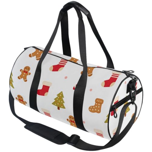 Bolsa deportiva redonda en sarga de poliéster resistente con bolsillo lateral