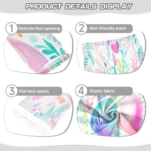 Bolaz Toddler Girls Leggings Printed Yoga Pants Leggings Blue Pink Easter Eggs for Kids3