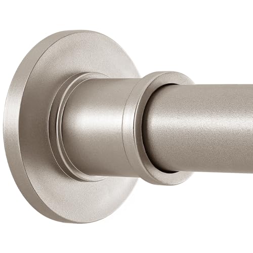 BRIOFOX Shower Curtain Rod Adjustable 18-64 Inch No Drilling Non Slip Stainless Steel Spring Tension Curtain Rod for Window or Bathroom Silver